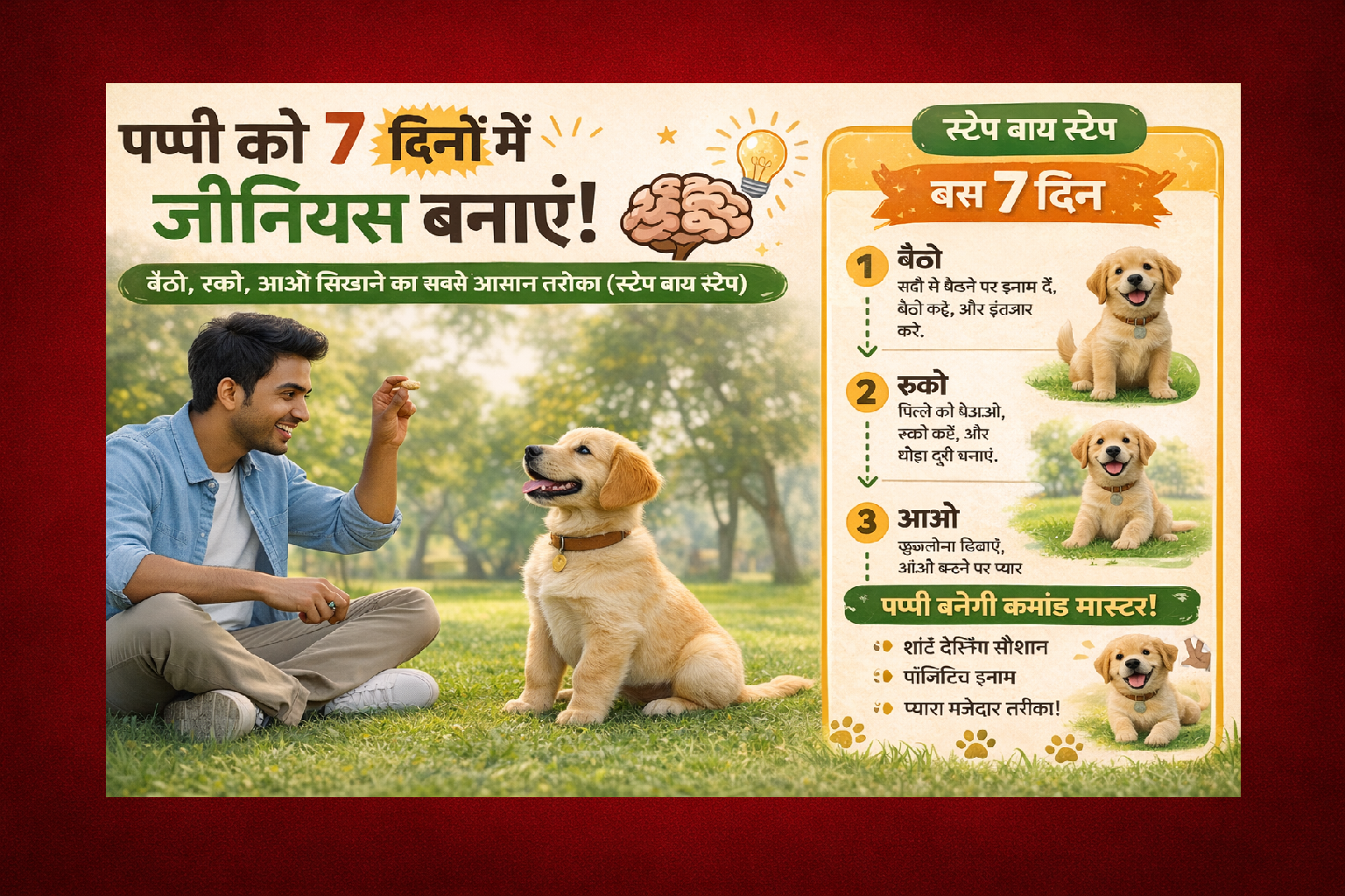 basic puppy commands hindi